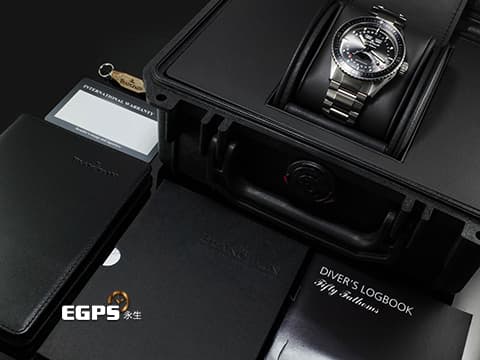 BLANCPAIN 寶鉑 Fifty Fathoms Bathyscaphe 五十噚 5054 1210 98S 鈦金屬材質 全日曆 月相顯示  2025年保卡  潛水錶 自動上鍊 43mm