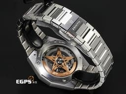 ZENITH 真力時 DEFY Skyline Skeleton 天際線系列 03.9300.3620/80.I001 不鏽鋼材質&nbsp;<font color="#4169e1">高振頻 10秒 旋風秒針</font>&nbsp;<font color="#cdcbcb">ZENITH四芒星鏤空面盤</font> <font color="#FF0000">2025年卡 附贈快拆式橡膠錶帶</font> 自動上鍊 41mm
