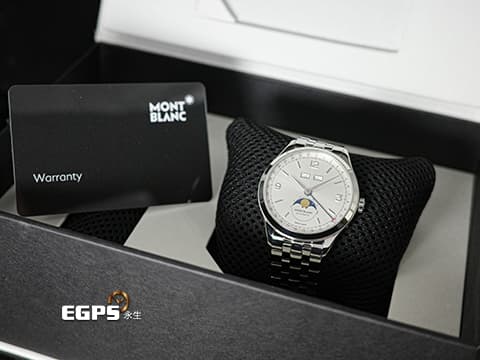 MONTBLANC 萬寶龍 Heritage Chronométrie Quantieme 傳承精密計時 MB112647 多功能 全日曆顯示 月相盈虧 不鏽鋼材質&nbsp;2025年保單 自動上鍊 40mm