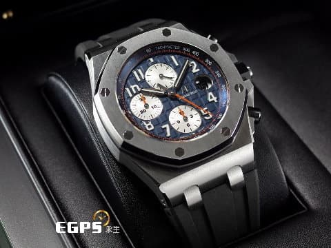 Audemars Piguet 愛彼 AP錶 Royal Oak Offshore 皇家橡樹 離岸型 26470ST Navy 海軍藍&nbsp;計時碼表 不鏽鋼材質&nbsp;2018年新式保卡&nbsp;自動上鏈 42mm