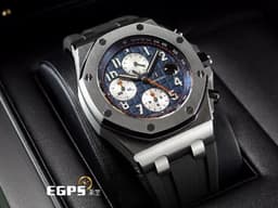 Audemars Piguet 愛彼 AP錶 Royal Oak Offshore 皇家橡樹 離岸型 26470ST <font color="#4169e1">Navy 海軍藍</font>&nbsp;計時碼表 不鏽鋼材質&nbsp;<font color="#FF0000">2018年新式保卡&nbsp;</font>自動上鏈 42mm