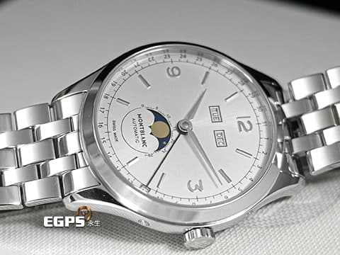 MONTBLANC 萬寶龍 Heritage Chronométrie Quantieme 傳承精密計時 MB112647 多功能 全日曆顯示 月相盈虧 不鏽鋼材質&nbsp;2025年保單 自動上鍊 40mm