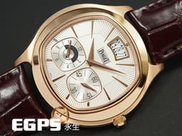 PIAGET 伯爵 Emperador Coussin系列 Dual Time Zone 兩地時間 小秒針 G0A32017&nbsp;<font color="#e6b18e">玫瑰金材質</font> 銀白色雕紋面盤 枕型&nbsp;<font color="#ff0000">台灣公司貨 限量200只</font><font color="#fff2d5">&nbsp;</font>自動上鍊 42mm