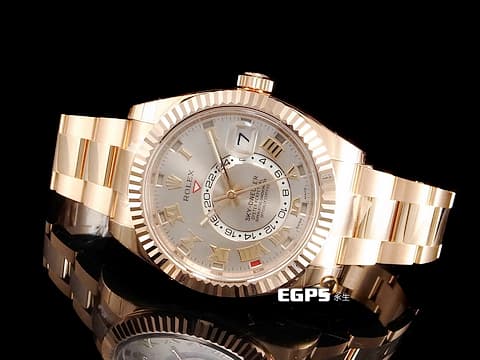 ROLEX 勞力士 Sky-Dweller 326935 天行者 年曆錶 兩地時區 玫瑰金 自動腕錶 絕版！玫瑰金羅馬時標面盤 目前市面上都只剩下柱狀螢光時標 42mm