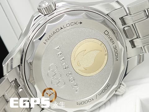 OMEGA 歐米茄 Seamaster Diver 300 海馬 52221422004001 白色陶瓷波浪紋面盤 Paris 2024 Olympics 巴黎奧運&nbsp;奧林匹克運動會&nbsp;不鏽鋼&nbsp;Moonshine金刻度錶圈&nbsp;同軸擒縱&nbsp;排氦氣閥 潛水錶&nbsp;2024年台灣公司貨&nbsp;自動上鍊 42mm