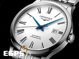 LONGINES 浪琴 Record 開創者系列 L28214116 三日鍊 <font color="#1056b2">藍鋼指針</font> 不鏽鋼 簡約經典 大三針&nbsp;<font color="#ff0000">2024年台灣公司貨</font><font color="#FF0000">&nbsp;</font>自動上鍊 40mm