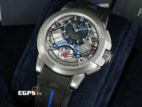Harry Winston 海瑞溫斯頓 HW錶 Project Z14系列 OCEARS42ZZ001 偏心鏤空面盤&nbsp;30秒逆跳秒針&nbsp; Zalium 鋯合金材質&nbsp;限量300只&nbsp;2020年台灣公司貨 自動上鍊 42.2mm