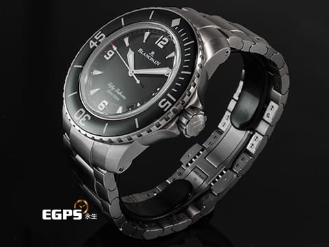 BLANCPAIN 寶鉑 Fifty Fathoms 五十噚 5015 12B30 98B 鈦金屬材質 潛水錶 5日動力儲存  2024年保卡 自動上鍊 45mm