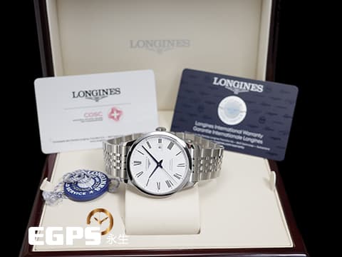 LONGINES 浪琴 Record 開創者系列 L28214116 三日鍊 藍鋼指針 不鏽鋼 簡約經典 大三針&nbsp;2024年台灣公司貨&nbsp;自動上鍊 40mm