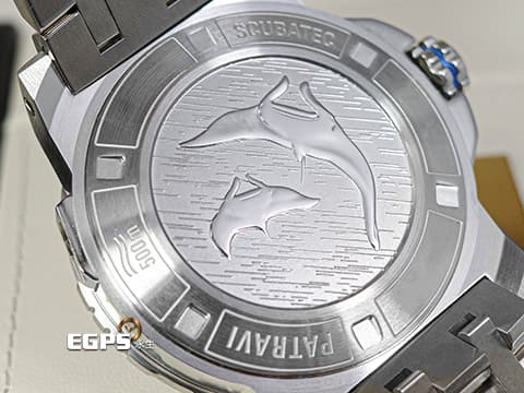 Carl F. Bucherer 寶齊萊 Patravi ScubaTec 柏拉維 深潛 00.10632.23.53.21&nbsp;藍色雕紋面盤&nbsp;不鏽鋼 排氦氣閥&nbsp;2025年保卡 潛水錶 自動上鍊 44.6mm