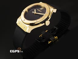 HUBLOT 宇舶 Classic Fusion 經典融合 542.VX.1230.RX.MDM <font color="#f9ec9a">18K黃金材質 簡約黑色面盤</font> 大三針 <font color="#ff0000">2026年電子保單</font> 自動上鍊 42mm