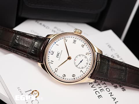 IWC 萬國錶 Portugieser Hand-Wound 8 Days 葡萄牙系列 IW510204 八日鍊 玫瑰金材質 小秒針 錶背動能顯示 手上鍊&nbsp;43mm