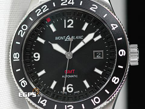 MONTBLANC 萬寶龍 1858 GMT 系列 MB129615 首創無指針 GMT 二地時間 不銹鋼 大三針&nbsp;2025年保單  自動上鍊 42mm