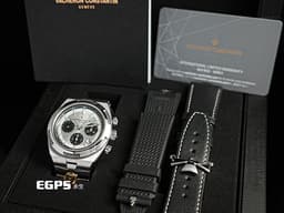 Vacheron Constantin 江詩丹頓 VC錶 Overseas Chronograph 縱橫四海 5500V 計時碼表 <font color="#e9e7e7">熊貓面盤</font> 不鏽鋼&nbsp;<font color="#FF0000">2023年保單 快拆錶帶裝置 附原廠皮帶、橡膠錶帶、摺疊扣</font>&nbsp;5500 V 自動上鍊 42.5mm