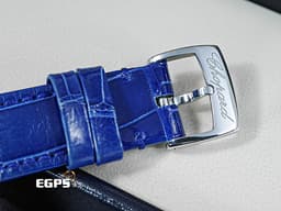 CHOPARD 蕭邦 Happy Sport 快樂鑽 278582-6012 <font color="#0b36b7">藍色面盤 原廠5顆跑鑽</font> 半金款 不鏽鋼 大三針<font color="FF0000">&nbsp;2026年保單 最新快拆式錶帶</font> 石英機芯 36mm