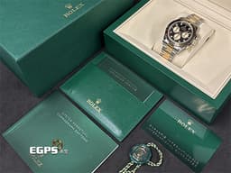 ROLEX 勞力士 Cosmograph Daytona 迪通拿 126503 126503G&nbsp;<font color="#fdfdfd">亮黑色</font>面搭配<font color="#f1e1b5">金色計時盤 鑽石時標</font>&nbsp;計時碼表 18K黃金 半金款 <font color="#FF0000">新款4131機芯 2025年保卡</font>&nbsp;自動上鍊 40mm