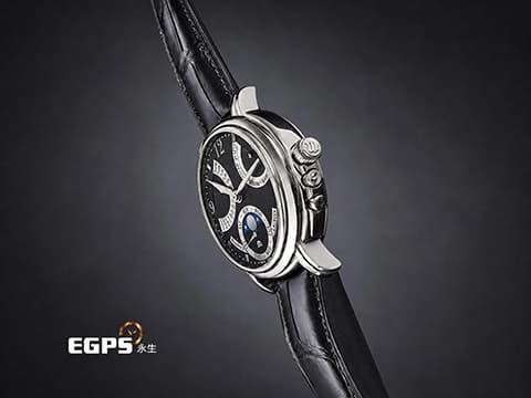 MAURICE LACROIX 艾美 Masterpiece 匠心系列 MP7078-SS001-320 星期顯示 逆跳日期 動力儲存顯示 月相盈虧&nbsp;手工大塊日內瓦波紋 不鏽鋼材質 手上鏈 43.5mm