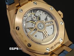 Audemars Piguet 愛彼 AP錶 Royal Oak 皇家橡樹 15551OR.ZS.D344CR.01 <font color="#8bddf9">原廠鑲滿漸層藍色藍寶石錶圈 水藍色Grande Tapisserie格紋錶盤 原廠鑲嵌鑽石錶殼</font>&nbsp;<font color="#ff0000">2025年保卡</font>&nbsp;自動上鍊 37mm