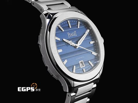 PIAGET 伯爵 Polo Signature Date 系列 G0A51032 枕型 藍色緣飾紋理面盤&nbsp;不鏽鋼材質 2026年保卡 自動上鍊 42mm