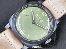 PANERAI 沛納海 RADIOMIR PAM997 啞光黑色陶瓷材質 PAM00997 <font color="#32cd32">軍綠色三明治面盤</font> 三日鍊&nbsp;&nbsp;<font color="#FF0000">2020年保單 極新品相 RADIOMIR軍綠色系列 陶瓷殼997是唯一手上鍊版本&nbsp;</font>48mm