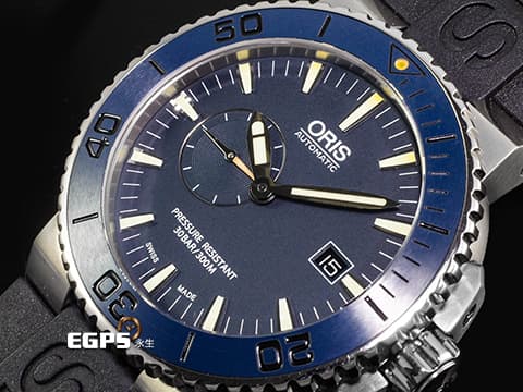 ORIS 豪利時 Aquis Maldives Limited Edition 01 643 7654 7185-Set RS&nbsp;鈦合金材質 藍色陶瓷錶圈&nbsp;2026年保卡 台灣公司貨 馬爾地夫限量版 限量2000支&nbsp;自動上鍊 43mm
