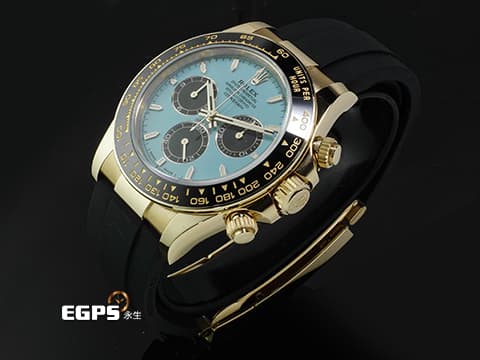 ROLEX 勞力士 Daytona 迪通拿 126518LN 計時碼表 18K黃金材質 陶瓷錶圈&nbsp;Tiffany 蒂芬妮 綠松石色面盤&nbsp;2026年保卡  賽車錶 自動上鍊 40mm