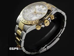 ROLEX 勞力士 Cosmograph Daytona 宇宙計時型 迪通拿 116503NG<font color="#FF0000">&nbsp;</font><font color="#96d8e8">絕版&nbsp;白色珍珠貝母面盤 原廠鑽石時標</font>&nbsp;計時碼表 <font color="#f9e87b">18K黃金 半金款</font> 賽車錶&nbsp;<font color="#ff0000">2017年保卡 </font>116503 NG<font color="#ff0000">&nbsp;</font>自動上鏈 40mm