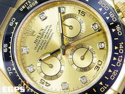ROLEX 勞力士 Cosmograph Daytona 宇宙計時型 迪通拿 116518LN 計時碼表 <font color="#f5dea8">原廠鑽石時標 皇帝金面盤 18K黃金材質</font> 116518 LN 陶瓷錶圈 <font color="#FF0000">市場稀少全金鑽面 2018年保卡</font> 賽車錶 自動上鍊 40mm