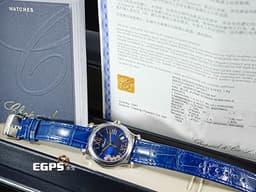 CHOPARD 蕭邦 Happy Sport 快樂鑽 278582-6012 <font color="#0b36b7">藍色面盤 原廠5顆跑鑽</font> 半金款 不鏽鋼 大三針<font color="FF0000">&nbsp;2026年保單 最新快拆式錶帶</font> 石英機芯 36mm