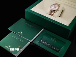 ROLEX 勞力士 Day-Date 36 蠔式 星期日曆型 128235&nbsp;<font color="#f3baa1">玫瑰金色面盤 原廠鑽石時標 永恆玫瑰金</font> DD36 經典三角坑紋錶圈 <font color="#FF0000">2020年保卡 元首型（President）錶帶 總統帶</font> 自動上鍊 36mm