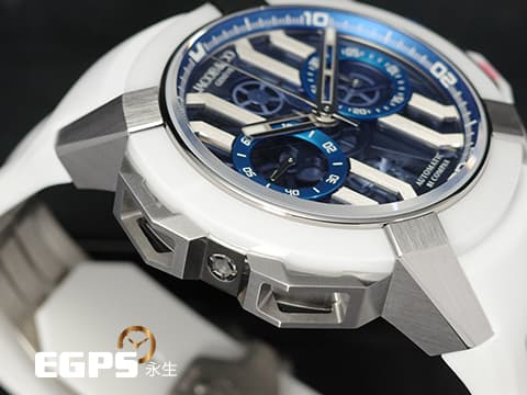 Jacob &amp; Co 捷克豹 傑克寶 Epic X Chrono Titanium 藍色鏤空面盤 EC430.20.AB.AA.ABRUA 鈦金屬 白色陶瓷 計時碼錶&nbsp;2026年保單&nbsp;自動上鍊 44mm