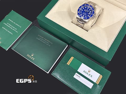 ROLEX 勞力士 Submariner 116619LB 潛航者 18K白金材質  絕版款 藍色陶瓷圈、面盤 藍水鬼&nbsp;自動上鍊 40mm