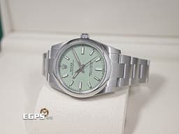 ROLEX 勞力士 Oyster Perpetual 34 蠔式恆動型 124200 <font color="#b1dd8c">最新款 開心果綠色面盤</font>&nbsp;OP34 不鏽鋼 大三針<font color="#FF0000">&nbsp;2025年保卡</font> 自動上鍊 34mm