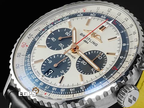 BREITLING 百年靈 Navitimer B01 Chronograph 43 航空計時 AB01382 AB0138241G1P1 不鏽鋼材質 計時碼表 米白色熊貓面盤 2024年保單 經典環形飛行滑尺 百年靈自製01機芯 自動上鍊 43mm