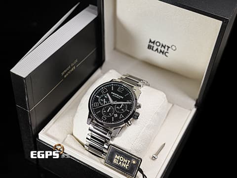 MONTBLANC 萬寶龍 Timewalker Chronograph 時光行者 經典 103094 計時碼表 黑陶瓷+不鏽鋼材質&nbsp;2025年保單 自動上鍊 43mm