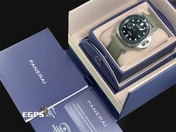 PANERAI 沛納海 LUMINOR SUBMERSIBLE PAM1287 PAM001287 三日鍊 不銹鋼 PAM1287 <font color="#00BB00">漸層綠色面盤 綠色陶瓷外圈</font>&nbsp;<font color="#FF0000">2024年保卡</font>&nbsp;潛水錶 自動上鍊 44mm