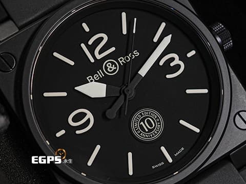 Bell &amp; Ross 柏萊士 Instruments系列 BR01-92-10TH-CE 黑陶瓷錶殼「BR 01 10th Anniversary」10周年紀念版 限量500只 大三針 大錶徑 飛行錶&nbsp;自動上鍊 46mm