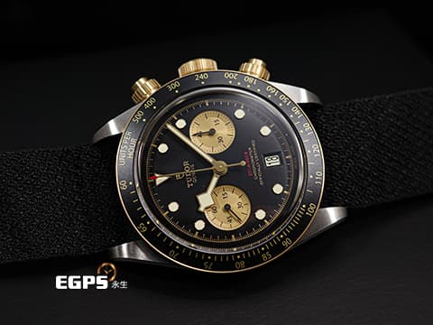 TUDOR 帝舵 Black Bay Chrono S&amp;G 碧灣 79363N-0003 計時碼錶 18K黃金 半金織紋錶帶款 79363 MT5813自製機芯，2025年新式保卡 賽車錶 自動上鍊 41mm