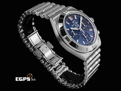 BREITLING 百年靈 Chronomat 42 AB0158101C1A1 不鏽鋼材質 深藍色面盤 特色子彈鏈&nbsp;2026年保卡  自動上鍊 42mm