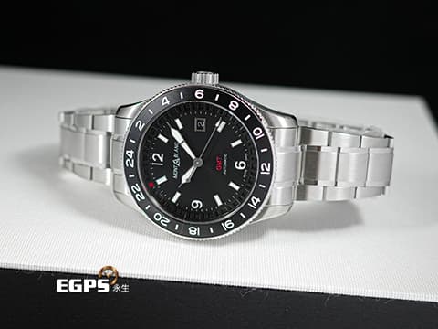 MONTBLANC 萬寶龍 1858 GMT 系列 MB129615 首創無指針 GMT 二地時間 不銹鋼 大三針&nbsp;2025年保單  自動上鍊 42mm
