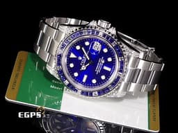 ROLEX 勞力士 Submariner 116610 潛航者 不鏽鋼材質 水鬼 快調式摺疊帶扣 <font color="#FF0000"> 大名鼎鼎的時間管理大師潮錶、<font color="#2828FF">客製化藍色面盤、精鑲寶石錶框、錶耳</font></font> 潛水錶 自動上鍊 40mm