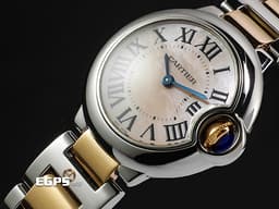 CARTIER 卡地亞 Ballon Bleu de Cartier 藍氣球 W2BB0009 <font color="#05f0f0">雙色精鋼與18K玫瑰金鏈節 &nbsp;藍鋼劍形指針、羅馬數字時標</font>&nbsp;石英機芯 28.6mm