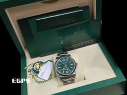 ROLEX 勞力士 Oyster Perpetual 蠔式恆動型 124300 <font color="#009100">超夯、超熱門、超搶手的綠色面盤</font> 經典 OP41 大三針 不鏽鋼材質&nbsp;<font color="#FF0000">2023年保卡</font>&nbsp;自動上鍊 41mm
