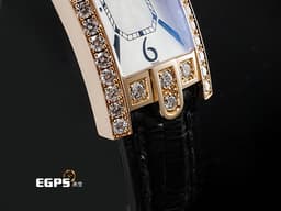 Harry Winston 海瑞溫斯頓  Avenue Aurora 330LQR 18K玫瑰金材質 <font color="#05f0f0">原廠鑲嵌鑽石錶圈 銀白色珍珠貝母面盤</font><font color="#FF0000">&nbsp;</font>石英機芯 39x19mm