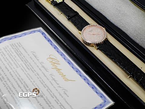 CHOPARD 蕭邦 Classic 經典系列 163154 18K玫瑰金材質 精鑲鑽石錶圈、漫天星面盤&nbsp;手動上鍊 33.6mm