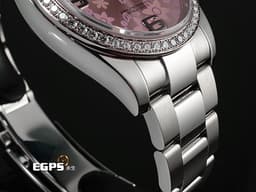 ROLEX 勞力士 DATEJUST 116244 蠔式 不鏽鋼材質&nbsp;<font color="#f7b1dd">稀有面盤&nbsp;原廠鑲嵌鑽石錶圈 粉紅色花朵藝術面盤</font> 自動上鏈 36mm