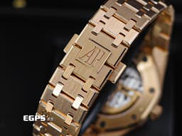 Audemars Piguet 愛彼 AP錶 Royal Oak 皇家橡樹 15551OR.ZZ.1356OR.04 <font color="#f9e6b4">原廠鑲嵌鑽石錶圈 白色Grande Tapisserie格紋錶盤</font>&nbsp;15510 OR 玫瑰金&nbsp;<font color="#ff0000">2023年保卡</font>&nbsp;自動上鍊 37mm