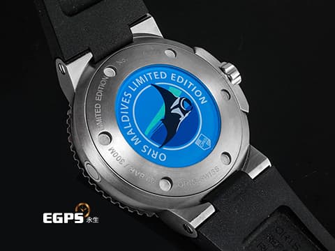 ORIS 豪利時 Aquis Maldives Limited Edition 01 643 7654 7185-Set RS&nbsp;鈦合金材質 藍色陶瓷錶圈&nbsp;2026年保卡 台灣公司貨 馬爾地夫限量版 限量2000支&nbsp;自動上鍊 43mm