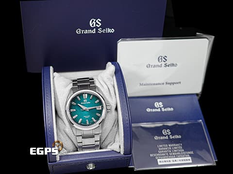 GRAND SEIKO 特級精工 GS 精工 Evolution 9系列 SLGA025G「阿寺溪藍」Spring Drive 五日鍊 動能顯示&nbsp;錶盤設計源自「阿寺川」為靈感，被譽為擁有翡翠般清澈碧綠的長野縣阿寺溪谷，錶盤上的紋理隨著入光角度的不同而發生變化，細緻地展現了河水的自然流動&nbsp;白鈦材質&nbsp;2024年台灣公司貨 自動上鍊 40mm