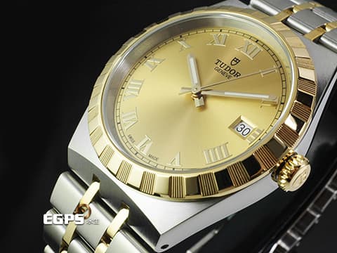 TUDOR 帝舵 ROYAL 皇家系列 28503-0003 不鏽鋼材質 香檳金色面盤 羅馬數字時標&nbsp;2026年保卡 自動上鍊 38mm